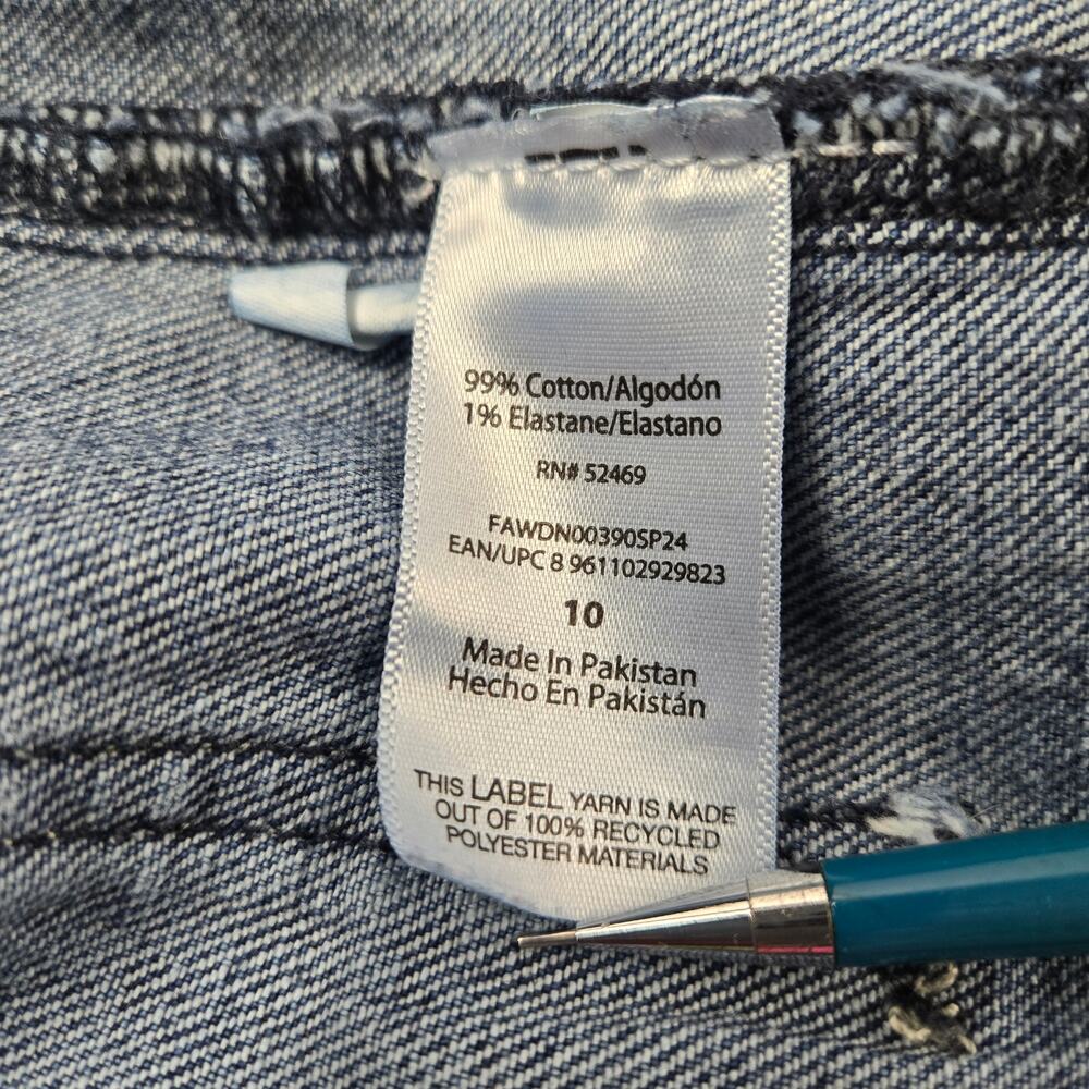 Free Assembly Super High Wide Leg Jeans Patch Pockets Artistic Wash size 10 - Picture 13 of 16